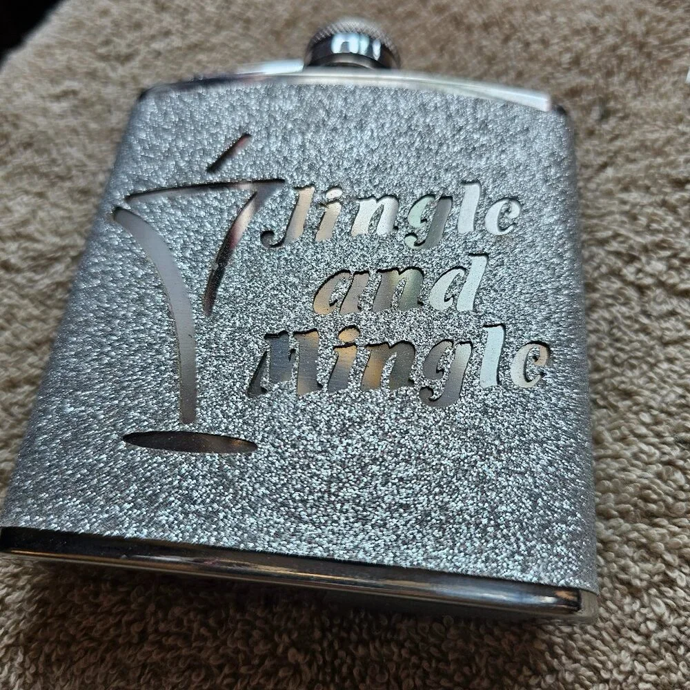 Silver tone flask